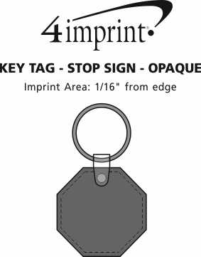 Imprint Area of Stop Sign Soft Keychain - Opaque