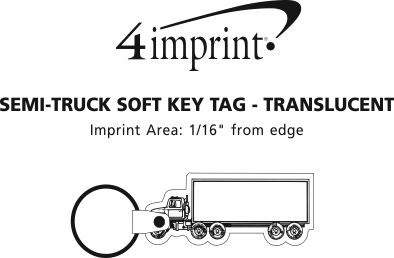 Imprint Area of Semi-Truck Soft Keychain - Translucent