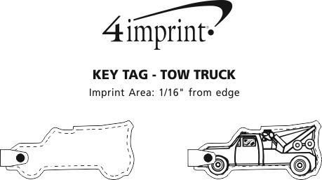 Imprint Area of Tow Truck Soft Keychain - Opaque