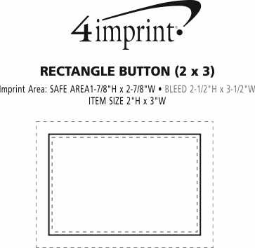 Imprint Area of Rectangular Button - 2" x 3"