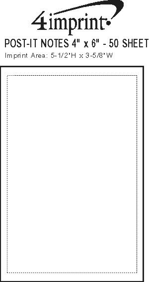 Imprint Area of Post-it® Notes - 6" x 4" - 50 Sheet