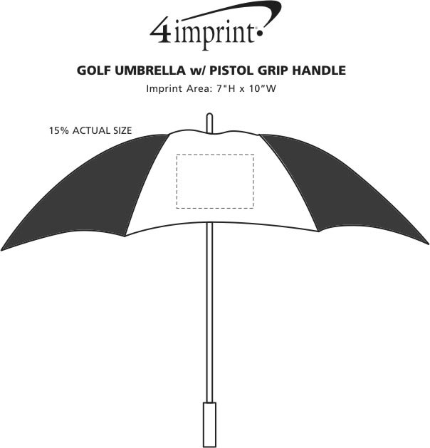 Imprint Area of Golf Umbrella with Grip Handle - 58" Arc