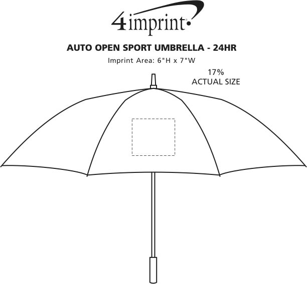 Imprint Area of Auto Open Sport Umbrella - 48" Arc - 24 hr