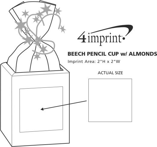 Imprint Area of Beech Pencil Cup with Almonds