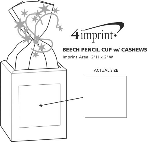 Imprint Area of Beech Pencil Cup with Cashews