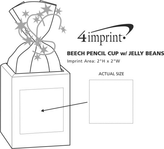 Imprint Area of Beech Pencil Cup with Jelly Beans