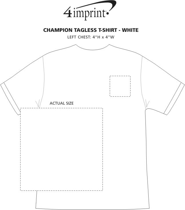 Imprint Area of Champion Tagless T-Shirt - Screen - White