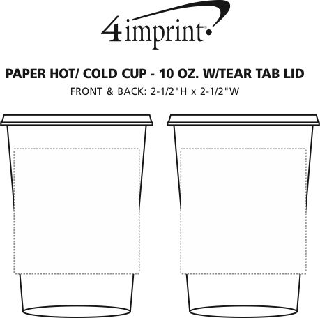 Imprint Area of Paper Hot/Cold Cup with Tear Tab Lid - 10 oz.