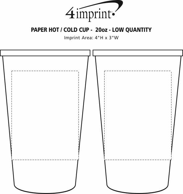 Imprint Area of Paper Hot/Cold Cup - 20 oz. - Low Qty