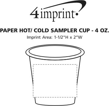 Imprint Area of Paper Hot/Cold Sampler Cup - 4 oz.