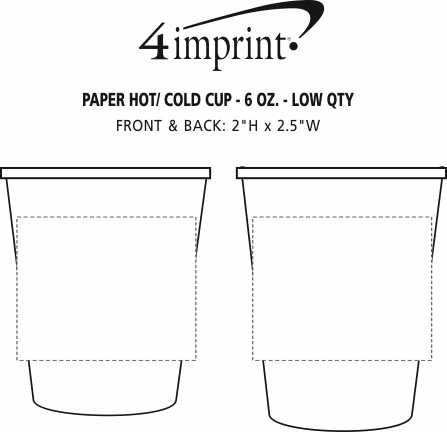 Imprint Area of Paper Hot/Cold Cup - 6 oz. - Low Qty