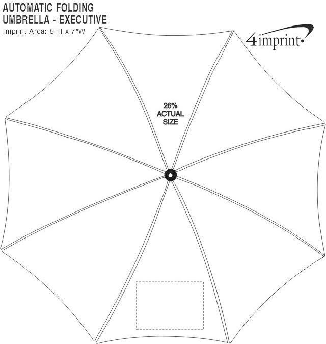Imprint Area of Executive Auto Open/Close Umbrella - 43" Arc