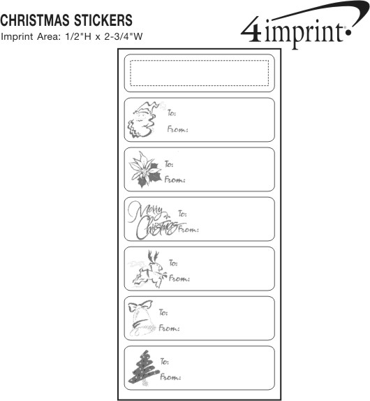 Imprint Area of Holiday Stickers - Contemporary