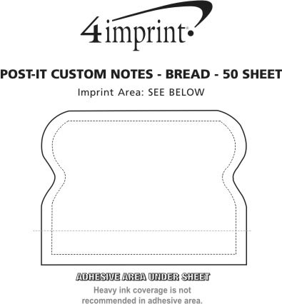 Imprint Area of Post-it® Custom Notes - Bread - 50 Sheet