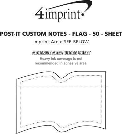Imprint Area of Post-it® Custom Notes - Flag - 50 Sheet