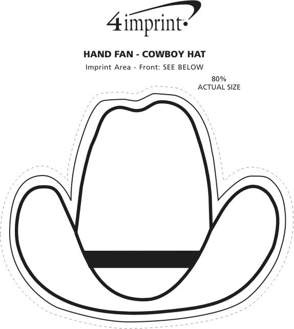 Imprint Area of Hand Fan - Cowboy Hat