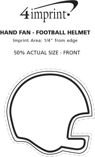 Imprint Area of Hand Fan - Football Helmet