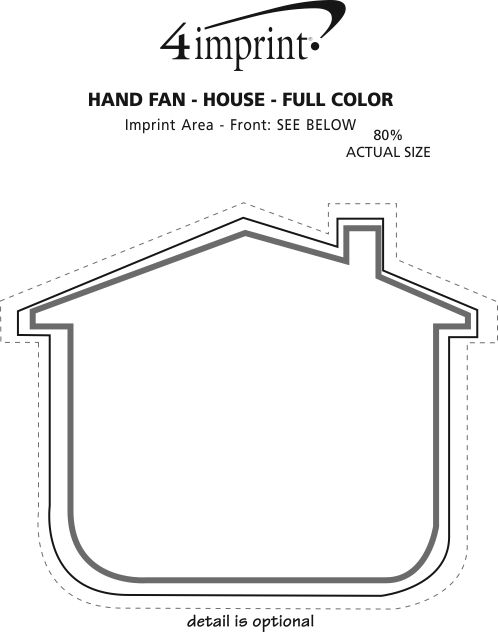 Imprint Area of Hand Fan - House - Full Color