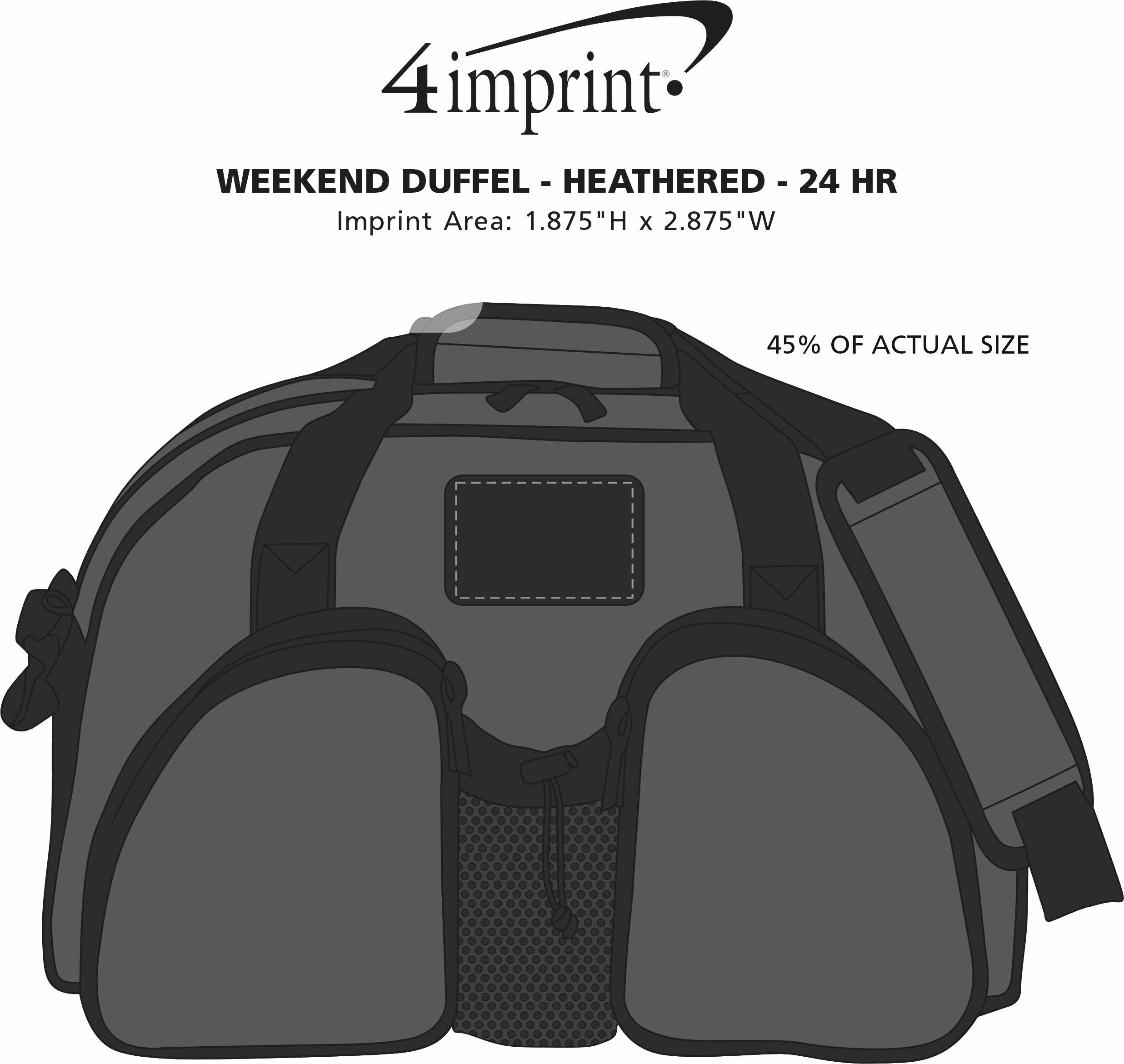 Imprint Area of Weekend Duffel - Heathered - 24 hr