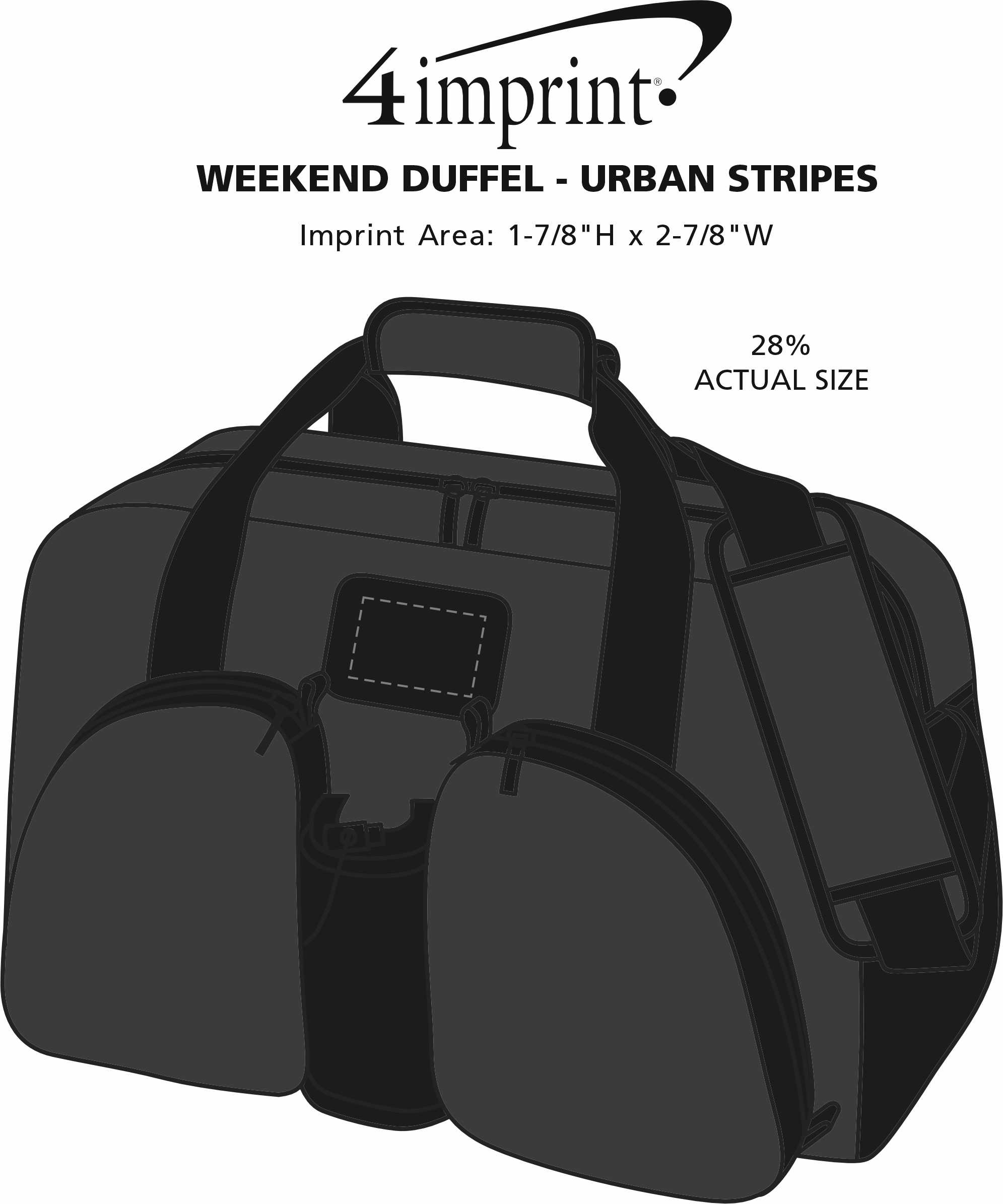 Imprint Area of Weekend Duffel - Urban Stripes