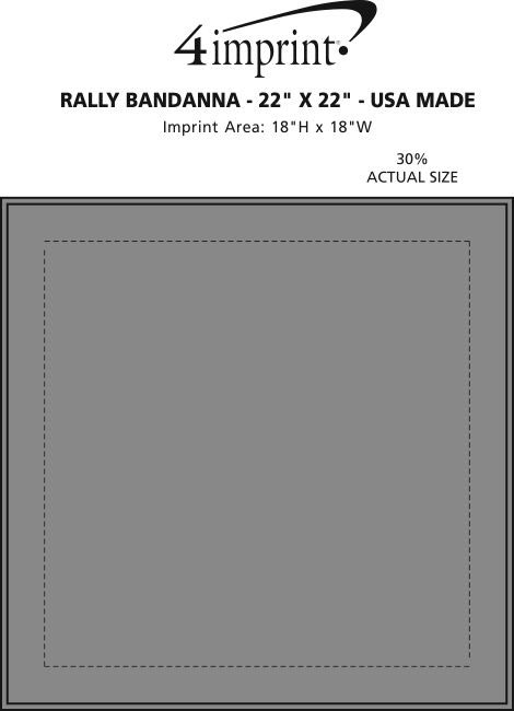 Imprint Area of Rally Bandana - 22" x 22" - USA Sewn