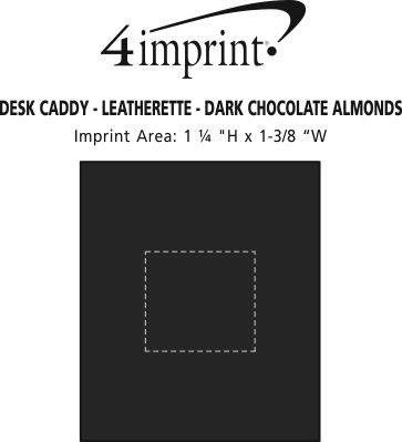 Imprint Area of Leatherette Desk Caddy - Dark Chocolate Almonds