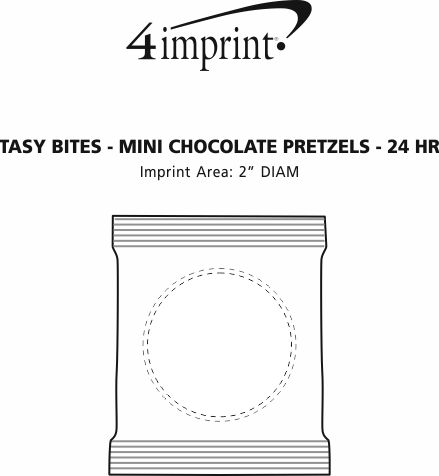 Imprint Area of Tasty Bites - Mini Milk Chocolate Pretzels - 24 hr