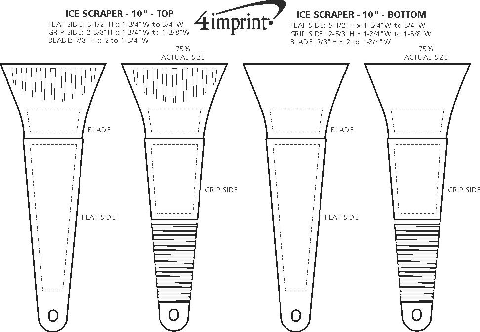 Imprint Area of Ice Scraper - 10"