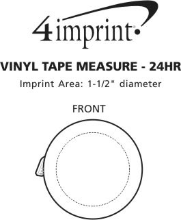 Imprint Area of Vinyl Tape Measure - 24 hr