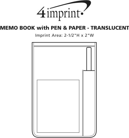 Imprint Area of Memo Book with Pen and Paper - Translucent - 30 pages