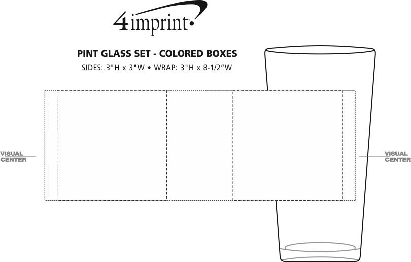 Imprint Area of Pint Glass Set - Colored Box