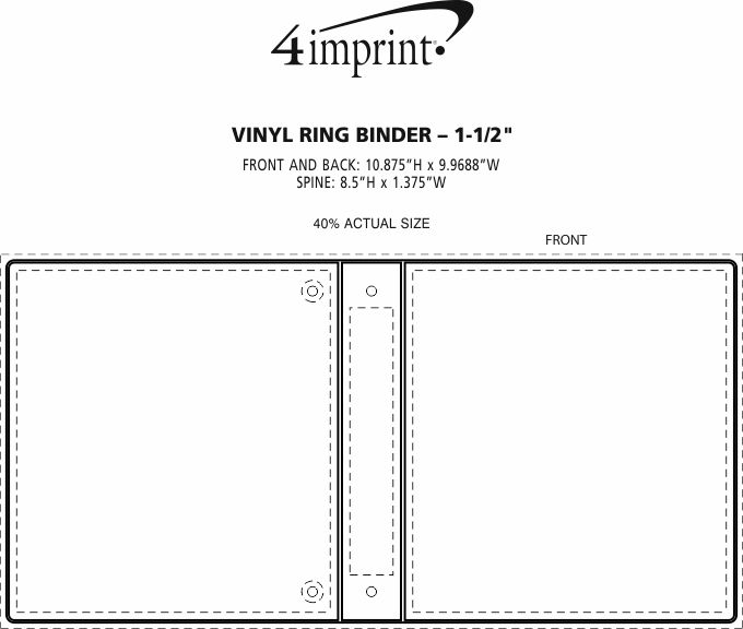 Imprint Area of Vinyl Ring Binder - 1-1/2"