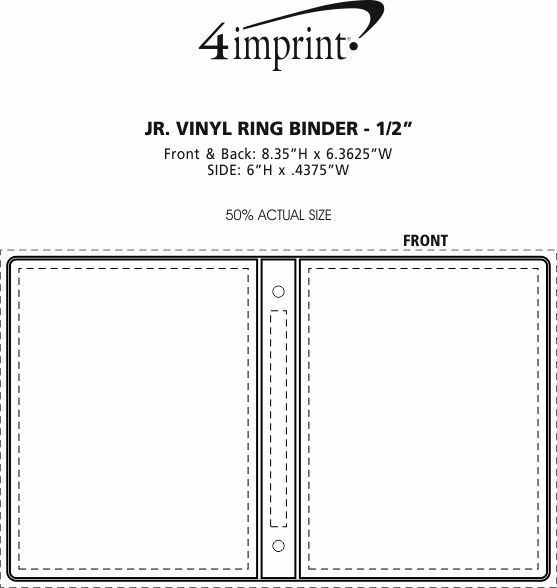 Imprint Area of Jr. Vinyl Ring Binder -1/2"