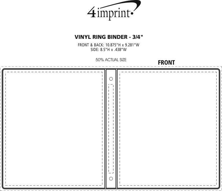 Imprint Area of Vinyl Ring Binder - 3/4"