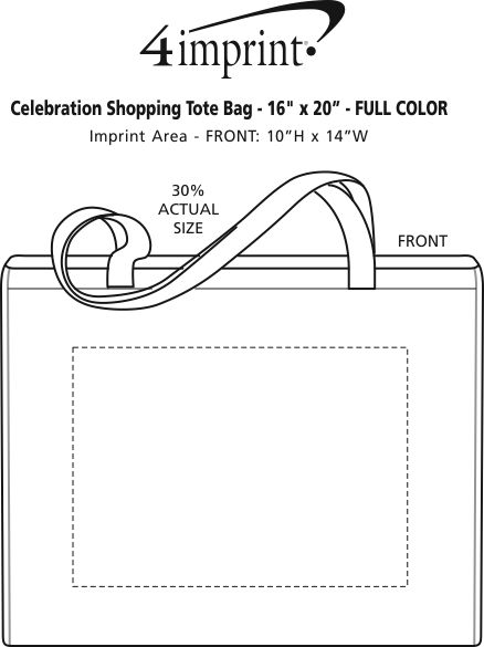 Imprint Area of Celebration Shopping Tote Bag - 16" x 20" - Full Color