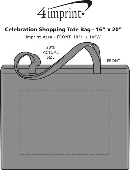 Imprint Area of Celebration Shopping Tote Bag - 16" x 20"