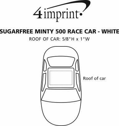 Imprint Area of Race Car Mint Tin - White