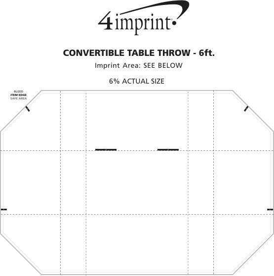 Imprint Area of Serged Convertible Table Throw - 4' to 6' - Full Color
