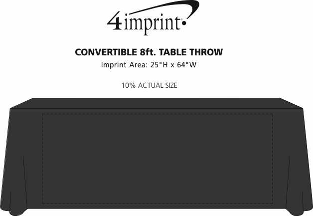 Imprint Area of Serged Convertible Table Throw - 6' to 8' - 24 hr