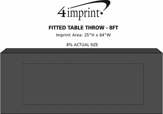 Imprint Area of Serged Closed-Back Fitted Table Cover - 8'