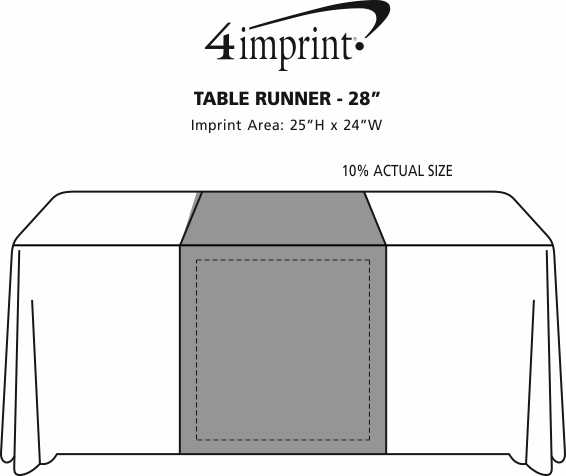 Imprint Area of Serged Table Runner - 28"