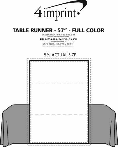 Imprint Area of Serged Table Runner - 57"- Full Color