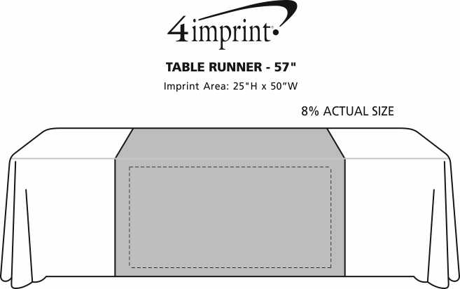 Imprint Area of Serged Table Runner - 57"