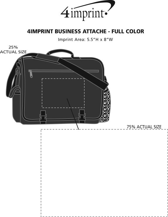 Imprint Area of 4imprint Business Attache - Full Color