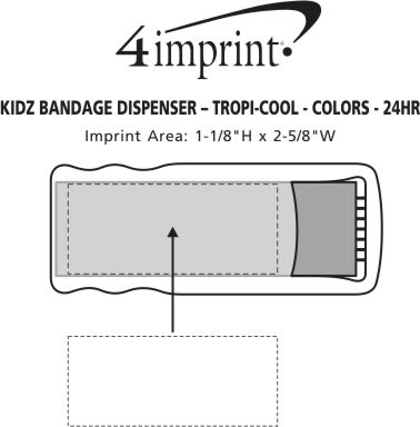 Imprint Area of Bandage Dispenser - Translucent - Colors - 24 hr