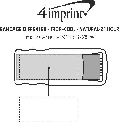 Imprint Area of Bandage Dispenser - Translucent - Natural - 24 hr