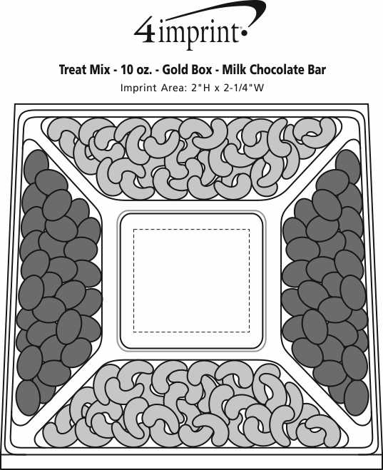 Imprint Area of Small Treat Mix - Gold Box - Milk Chocolate Bar