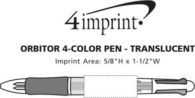 Imprint Area of Orbitor 4-Color Pen - Translucent