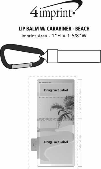 Imprint Area of Lip Balm with Carabiner - Beach