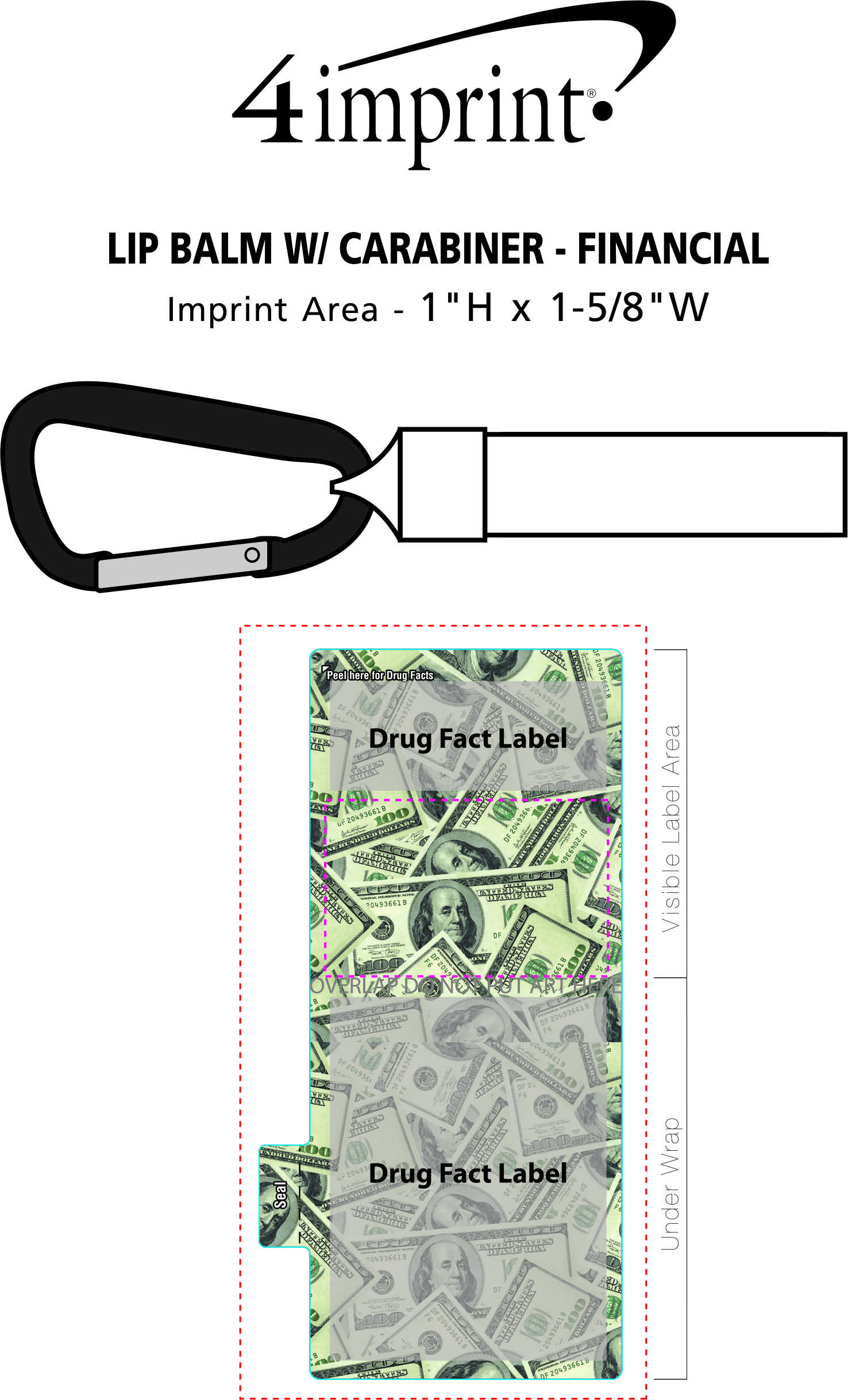 Imprint Area of Lip Balm with Carabiner - Financial